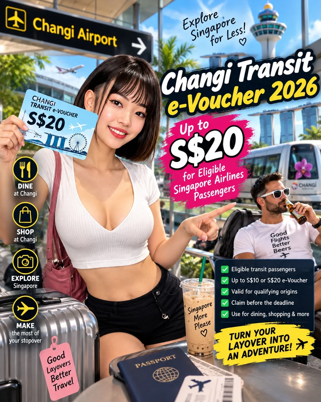 Changi Transit e-Voucher travel news graphic