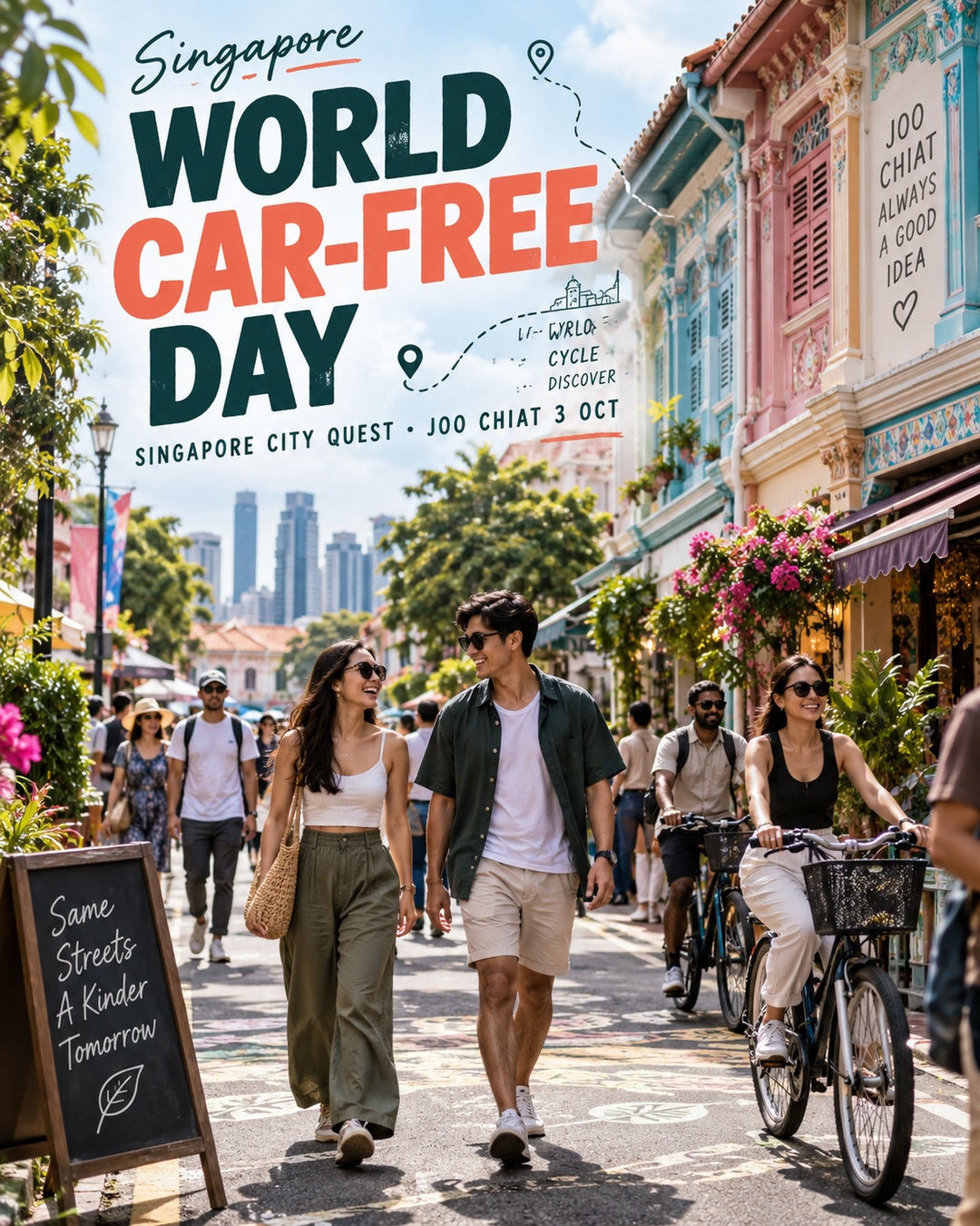 Singapore World Car-Free Day 2026 editorial graphic